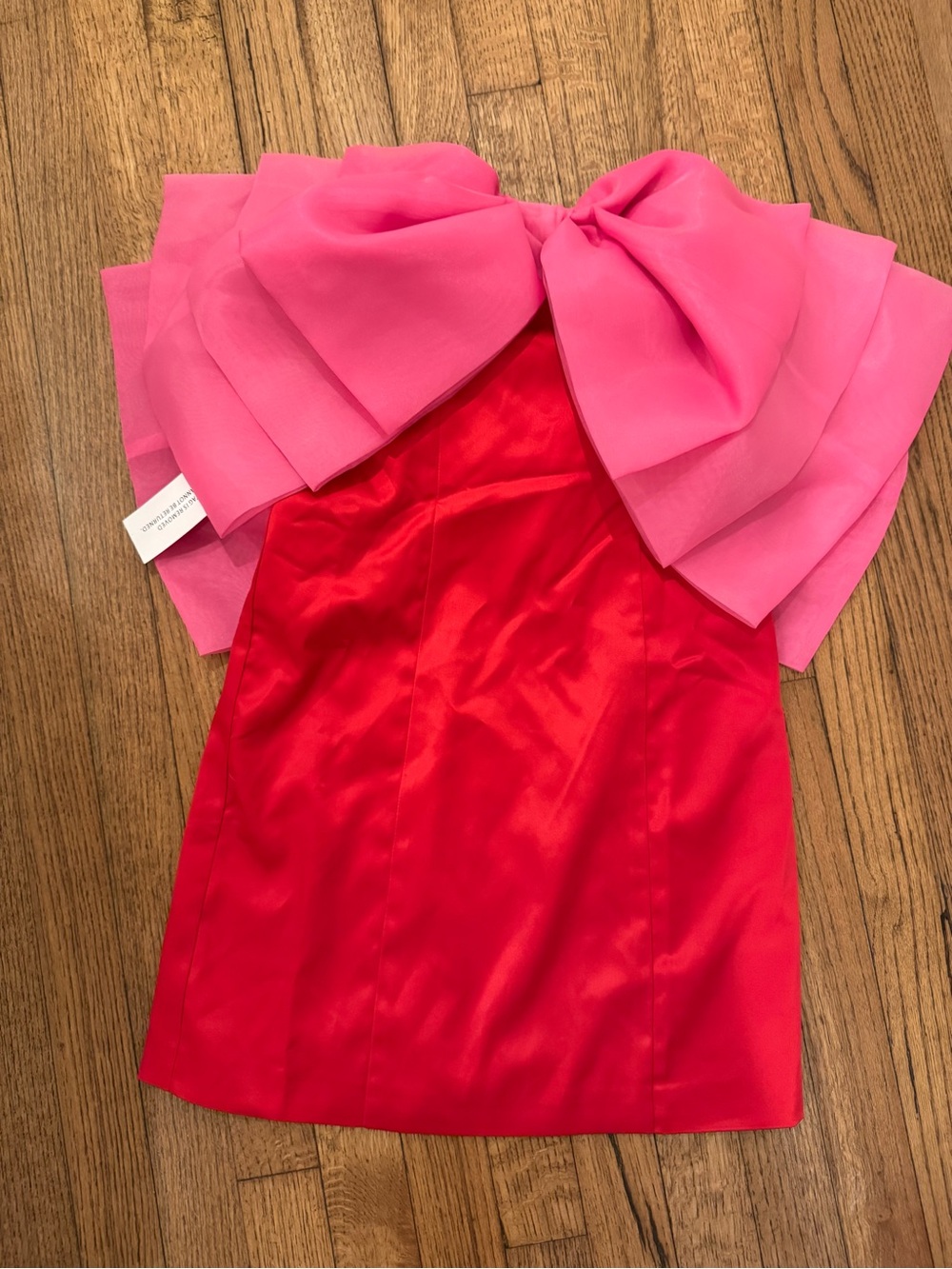 Amy Lynn Pink Bow Detail Red Strapless Women’s Dress M